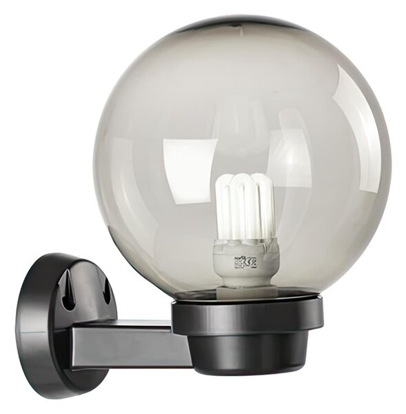 Applique in termoplastico Sfera fume' in PMMA � 20cm. Dimensione 20x25x h 26 cm Alimentazione 230 V ~ 50 Hz FUME'