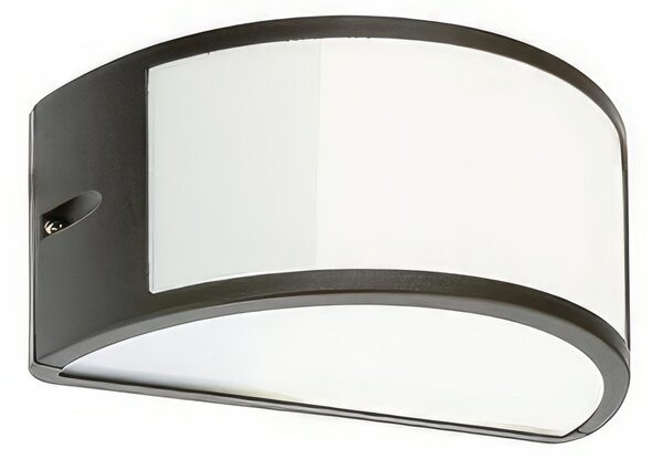 Applique in pressofusione di alluminio UMBE APERTA APPLIQUE APERTA E27 Dimensione 25x12xh 13,2 cm Diffusore in termoplastico opalino colore GRAFITE
