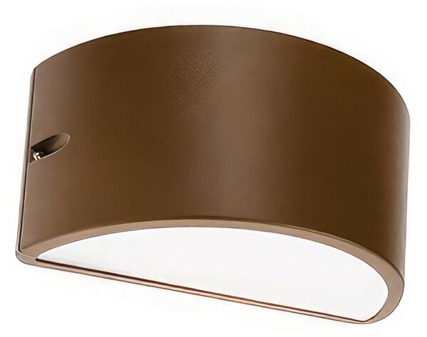 Applique in pressofusioni di alluminio UMBE CHIUSA Dimensione 25x13,2xh 12 cm Altezza max lampada 145mm Struttura in pressofusione di alluminio colore CORTEN