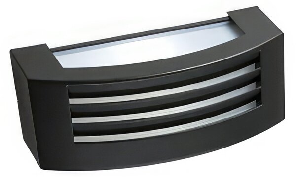 Applique con struttura in pressofusione di alluminio, TOSCA, Diffusore in termoplastico opalino 29x12,9xh 11,3 cm Altezza max lampada 180mm colore nero