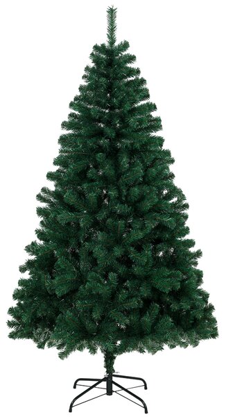 Albero di Natale Artificiale Ø100x180 cm con 700 Rami Ignifughi e Base Pieghevole in Acciaio Verde