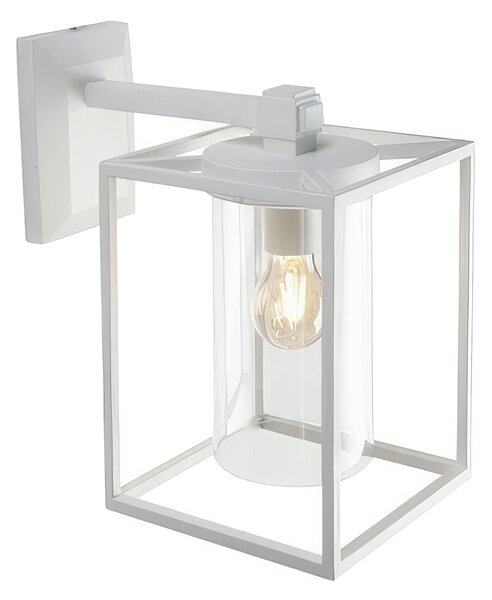 Applique in pressofusione di alluminio DOMUS APPLIQUE IN BASSO GRANDE E27 Dimensioni 19,8x31,2xh 33,4 cm Diffusori in termoplastico trasparente colore colore BIANCO