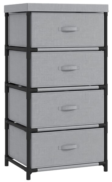 HOMCOM Cassettiera con Struttura in Acciaio, 42 x 32 x 80 cm, Grigio e Nero | Aosom Italy