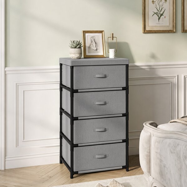 HOMCOM Cassettiera con Struttura in Acciaio, 42 x 32 x 80 cm, Grigio e Nero | Aosom Italy