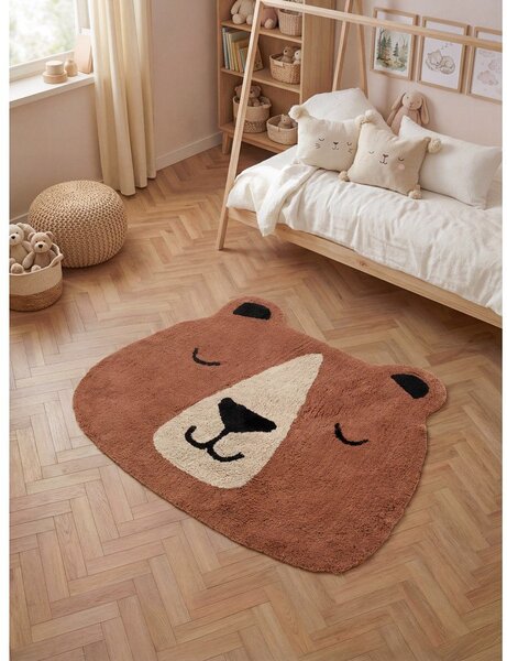 Tappeto per bambini marrone in cotone lavabile/tessuto a mano 101x120 cm Snuggle Benni – Hanse Home