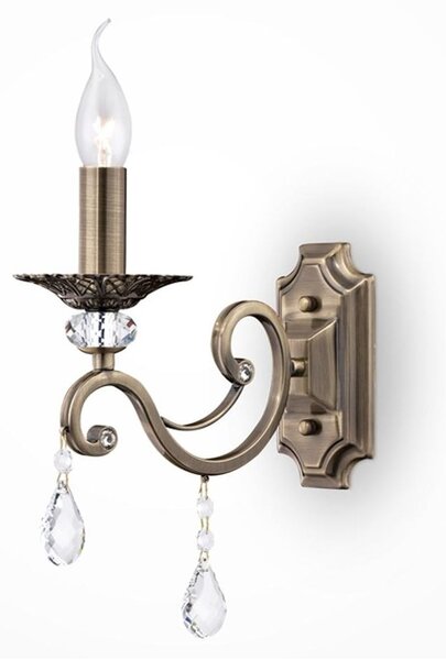 GRACE APPLIQUE 1 LUCE IN METALLO FINITURA BRONZO STILE CLASSICO CON LAMPADINA A VISTRA ATTACCO E14