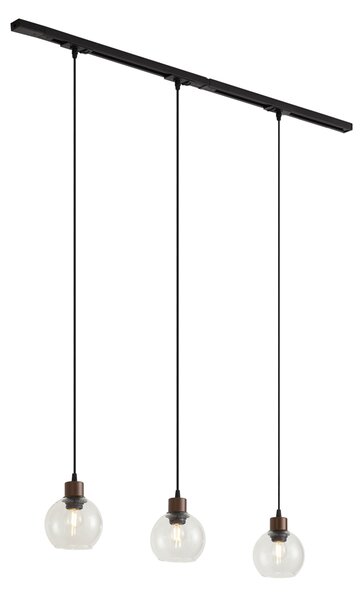 Sistema di illuminazione a binario moderno nero con 3 luci a sospensione bronzo 1 fase - Iconic Lava