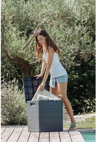 Cassetta portaoggetti da giardino grigio scuro Woodys - Toomax