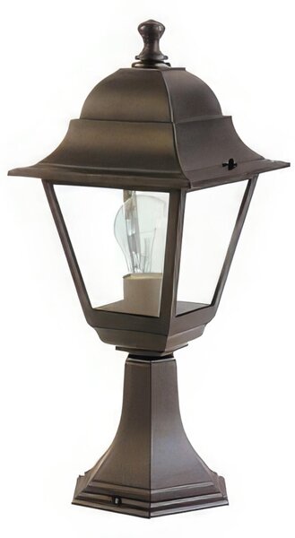 Applique in pressofusione di alluminio OLD DA CANCELLO MINI E27 Dimensioni 18x18x h 43 cm Diffusori in vetro trasparente colore NERO