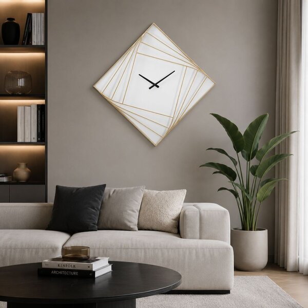 Orologio da Parete Moderno Elegante Rombo Dorato