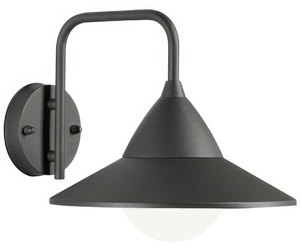 Applique in alluminio e metallo YUKON APPLIQUE IN BASSO 20W LED CCT3 Dimensioni 34,4x27xh 25,5 cm Diffusore in termoplastico opalino colore GRAFITE