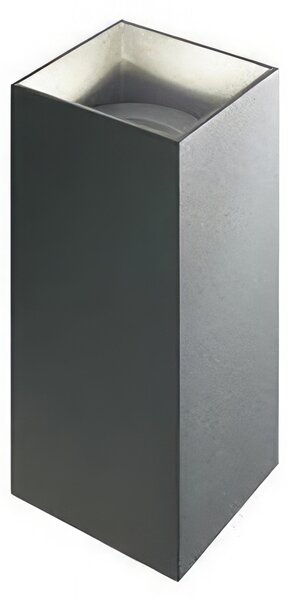 Applique in alluminio pressofuso TOWER APPLIQUE DOPPIA Dimensioni Diffusore � 8,1xh 18 cm in vetro trasparente. 6W 6W LED 3000K colore GRAFITE
