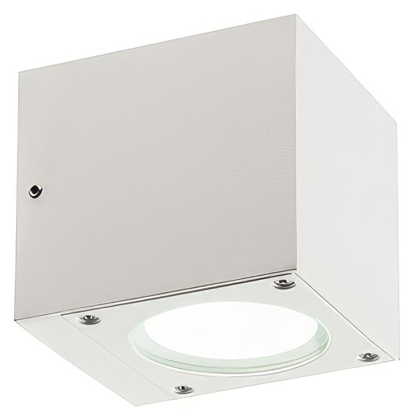 Applique in alluminio pressofuso LULA APPLIQUE MONO Dimensioni 9x9xh 10,7 Diffusore in vetro trasparente 6W LED 3000K colore BIANCO