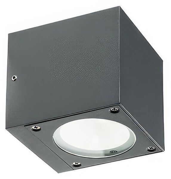 Applique in alluminio pressofuso LULA APPLIQUE MONO Dimensioni 9x9xh 10,7 Diffusore in vetro trasparente 6W LED 3000K colore GRAFITE