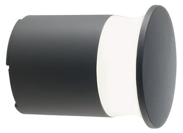 Applique in alluminio pressofuso KEP APPLIQUE Dimensioni Diffusore 9x10,7xh 13 cm in termoplastico opalino 9W LED 3000K colore GRAFITE