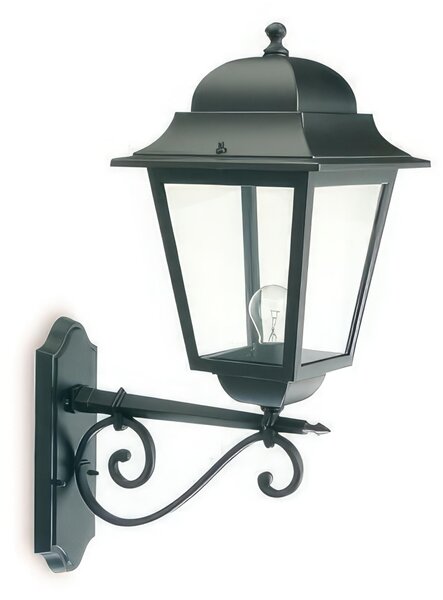 Applique in pressofusione di alluminio AMALFI APPLIQUE IN ALTO MAXI E27 colore NERO Dimensioni 28,5x47,5xh 71 cm Diffusori in vetro trasparente