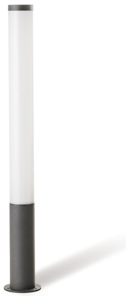 Paletto in alluminio pressofuso TWIGA PALO ALTO 9W LED 4000K Dimensioni 9x9x h 80 cm Diffusore in termoplastico opalino colore GRAFITE