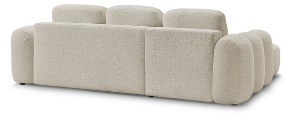 Divano angolare beige allungabile/con contenitore (con penisola a sinistra/con chaise lounge) con rivestimento in bouclé Montaigne – Bobochic Paris