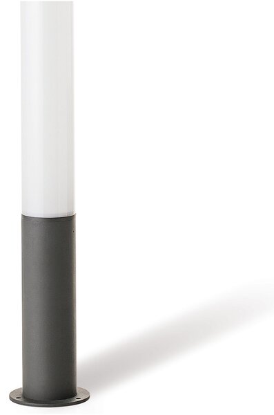 Paletto in alluminio pressofuso TWIGA PALO ALTO 9W LED 4000K Dimensioni 9x9x h 80 cm Diffusore in termoplastico opalino colore GRAFITE