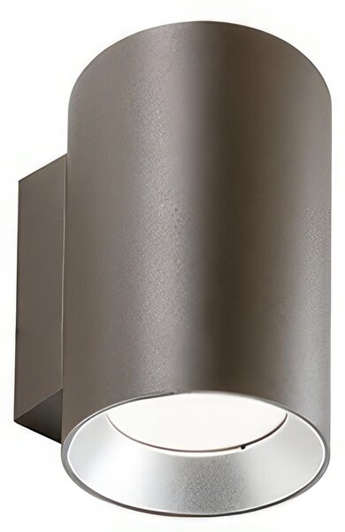 Lampada da parete in alluminio pressofuso SHOW APPLIQUE MONO Dimensioni �11x13,1 h h 17,5 cm Diffusori in vetro trasparente10W LED 3000K colore CORTEN