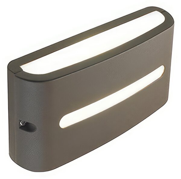 Applique in alluminio pressofuso POST APPLIQUE FESSURA 10W LED 3000K Dimensioni 22x6,9xh 10,8 cm Diffusore in termoplastico opalino colore CAFFE'