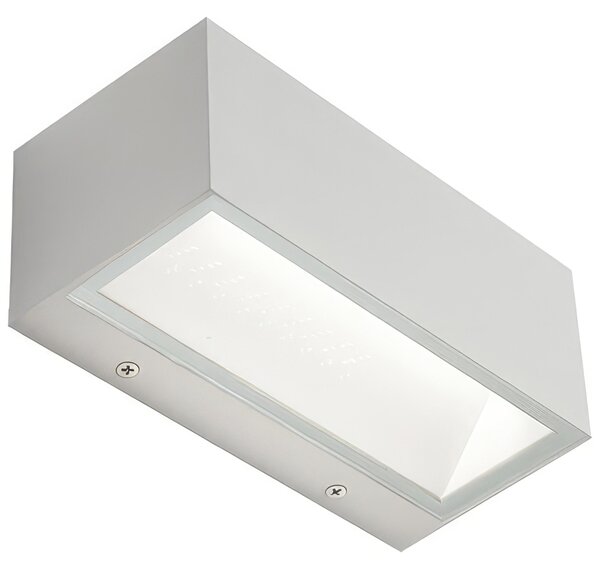Applique in alluminio pressofuso BOX APPLIQUE MAXI 40W LED 3000K Dimensioni 30x12xh 10,8 cm Diffusori in vetro trasparente colore BIANCO
