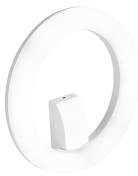 Lampada da parete in alluminio pressofuso OMEGA APPLIQUE TONDA 20W LED 3000K Diametro 28 cm Luce diretta con diffusore in termoplastico opalino colore BIANCO