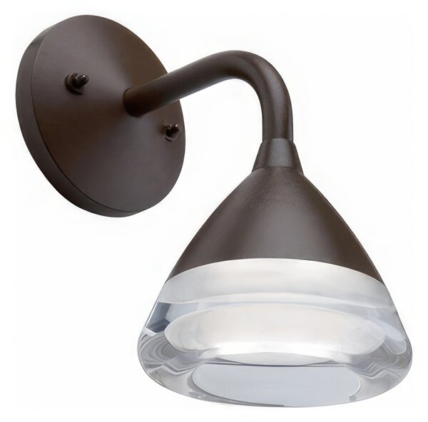 Lampada da parete in alluminio pressofuso GRAAL APPLIQUE IN BASSO Dimensioni 13,1x21,9x h 25,2 cm Diffusore in acrilico 20W LED 3000K colore CORTEN