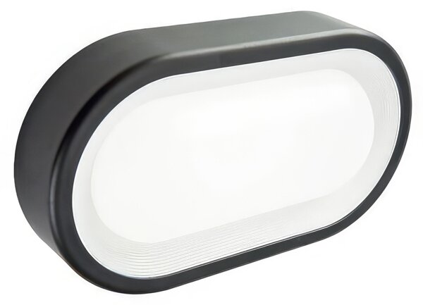 Plafoniera in termoplastico ORION PLAFONIERA OVALE Dimensioni 24,5xh13,9 cm Diffusore in termoplastico opalino 9W LED 4000K colore GRAFITE