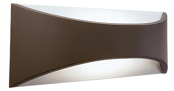Applique in pressofusione di alluminio MOON BIG APPLIQUE RIFLESSA Dimensioni 30x12xh 10 cm 5W LED 3000K Diffusore in termoplastico satinato colore CAFFE'