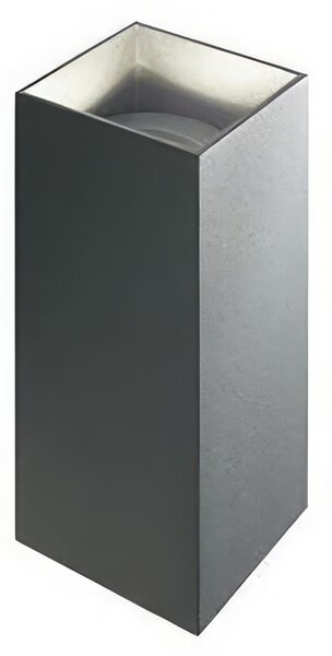 Applique in alluminio pressofuso TOWER APPLIQUE DOPPIA Dimensioni 8,1x8,1xh 18 cm Diffusore in vetro trasparente 6W 6W LED 4000K colore GRAFITE