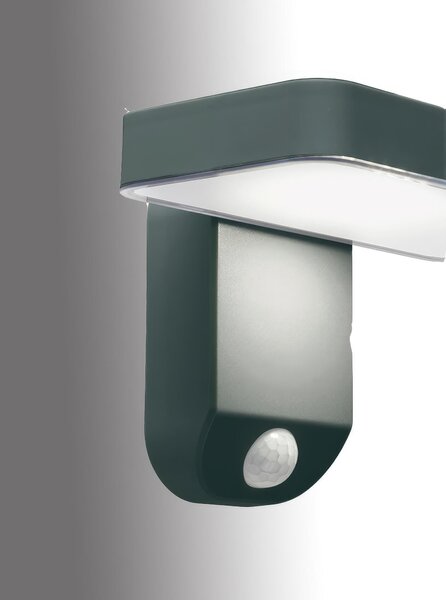 Applique solare in termoplastico SOLARE APPLIQUE SOLARE LED 4000K Dimensioni 18x13xh 12 cm Sensore di movimento e crepuscolare colore GRAFITE