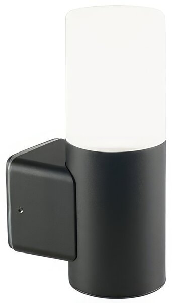 Applique in alluminio pressofuso CIRCLE APPLIQUE IN ALTO Dimensioni 8x12,1x h 22 cm Diffusore in termoplastico opalino 7W LED 4000K colore NERO