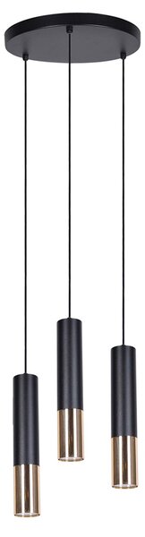 Lampadario ASTINA nero e oro, 3xGU10x50W, metallo, dimensioni: 105x30x30 cm, IP20, Kaja