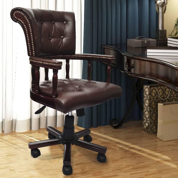 Sedia girevole da ufficio marrone