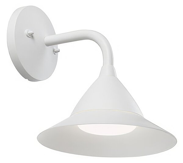Lampada da parete in alluminio pressofuso PETUNIA APPLIQUE IN BASSO 20W LED 3000K Dimensioni 25,4x20xh 24,4 cm diffusore in resina satinata colore BIANCO