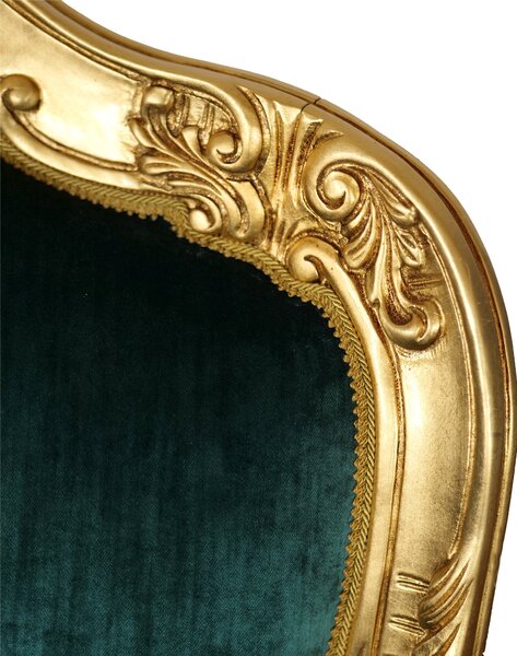Poltrona Barocca Domizia - Foglia Oro e Velluto – Artigianato Italiano di Lusso