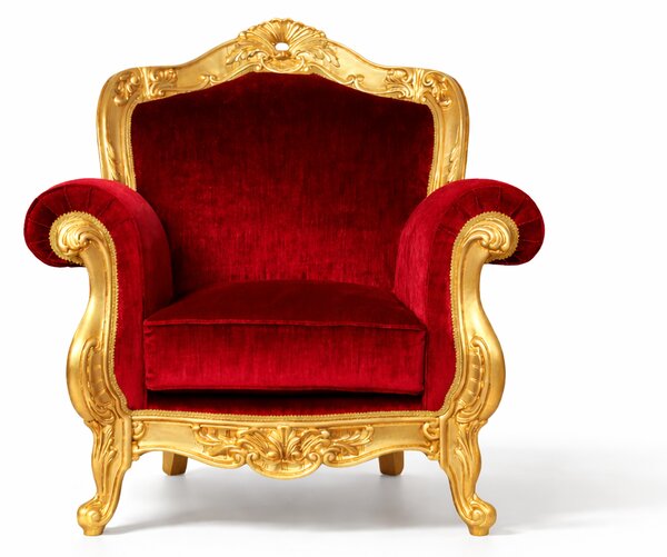 Poltrona Barocca Domizia - Foglia Oro e Velluto – Artigianato Italiano di Lusso
