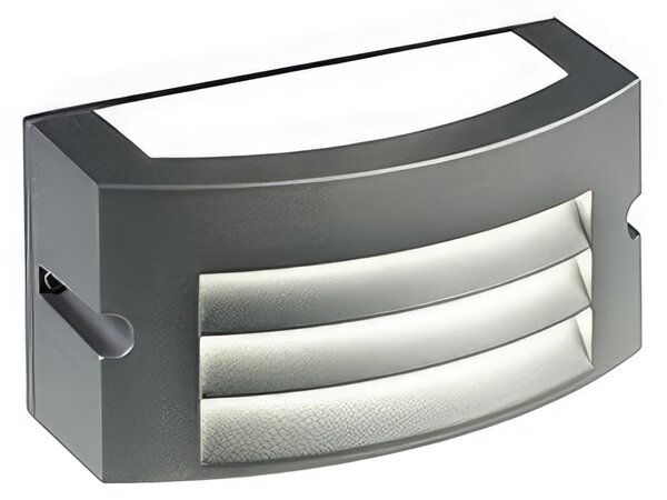 Applique in alluminio pressofuso KOBE APPLIQUE ALETTE 10W LED 4000K Dimensioni 22x10xh10 cm Diffusore in termoplastico opalino colore GRAFITE
