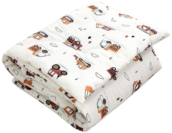 Set copriletto per bambini TupTam con motivi decorativi, copriletto per tutte le stagioni, copriletto, cuscino e federa, 2 pezzi, colore: Beige Escavatore, dimensioni: 135x100 cm