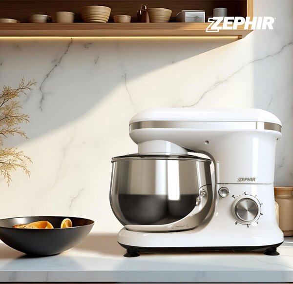 Zephir Impastatrice Planetaria Capacit Ciotola 5 Litri Potenza 1000W Multifunzione colore Bianco - ZHC119DX