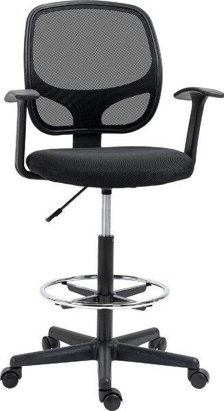 DecHome Sedia da Ufficio con Ruote e Braccioli in Tessuto Mesh colore Nero