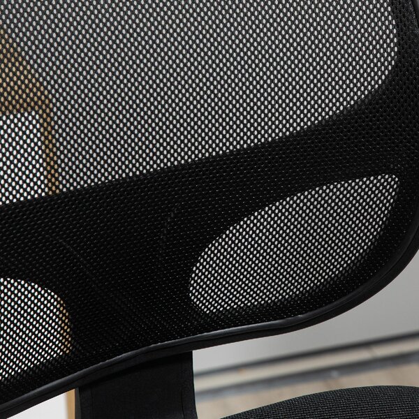 DecHome Sedia da Ufficio con Ruote e Braccioli in Tessuto Mesh colore Nero