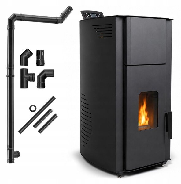 Stufa a pellet idro Yoren 22,2 kW con WiFi, riscaldamento centralizzato, serbatoio 35 kg, fino a 240 m² Kopiuj tytuł