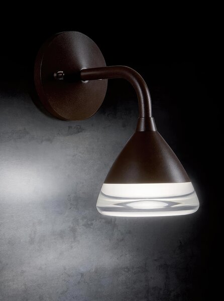 Lampada da parete in alluminio pressofuso GRAAL APPLIQUE IN BASSO Dimensioni 13,1x21,9xh 25,2 cm Diffusore in acrilico 20W LED 4000K colore SALVIA