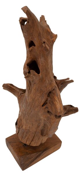 Scultura in teak riciclato, realizzata a mano, realizzato a mano Dimensioni 23x27xh 64 CM - 3.1 kg Colore legno con venature