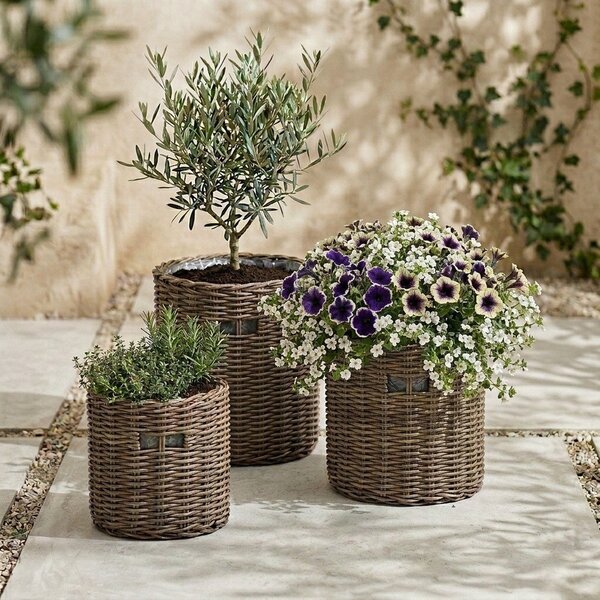 Coprivaso in set di 3 pezzi in rattan artificiale ø 42 cm - Bonami Essentials