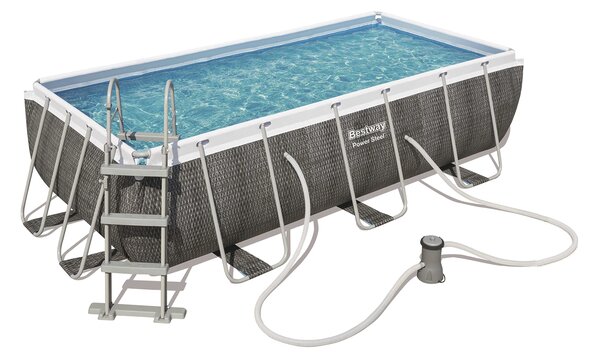 Piscina con struttura rettangolare rattan 4.04m x 2.01m x 1.00m Power Steel Bestway 56721