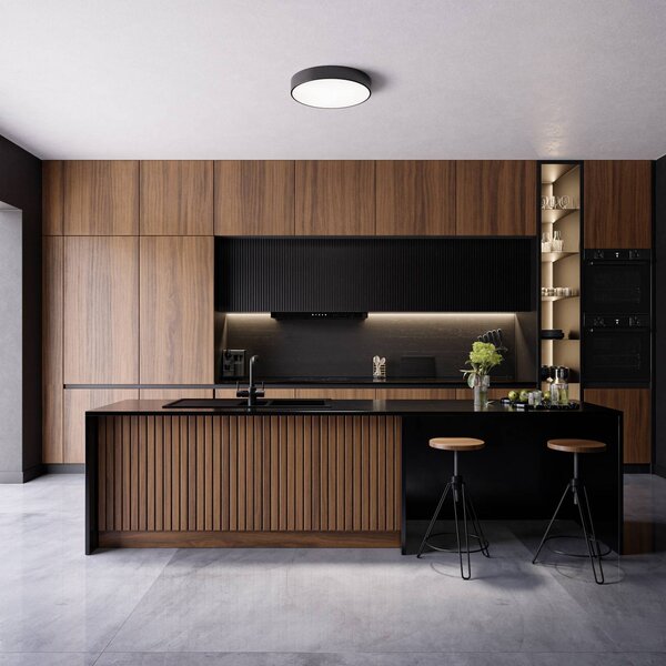 Plafoniera soffitto Cleo TEMAR LIGHTING, dimmerabile, Nero, Soggiorno / Sala da pranzo, Moderno, Plafoniera