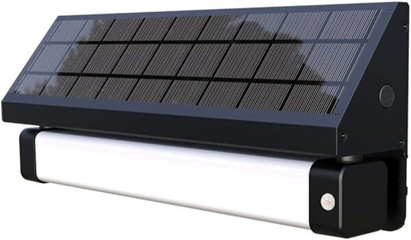 Solarsys – Lampada da parete solare a LED per esterni 1000 lumen, 2 temperature di colore 3500K/6000K, con sensore di movimento e sensore crepuscolare, lampada solare IP65 per giardino, cortile, balcone
